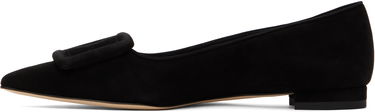 Облекло Manolo Blahnik Manolo Blahnik Maysale Suede Ballerina Flats Черно | 322-2402, 2