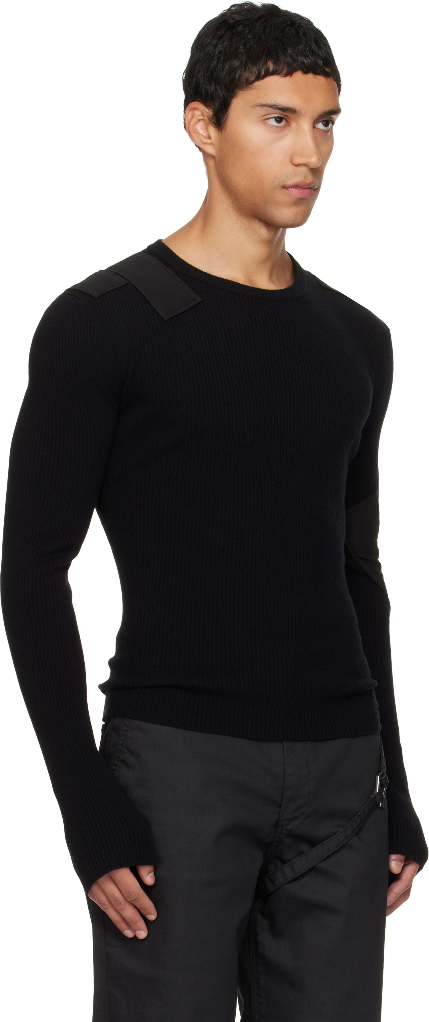 Пуловер HELIOT EMIL HELIOT EMIL Glare Knit Sweater Черно | AW25_M_07_080_BLK01, 1