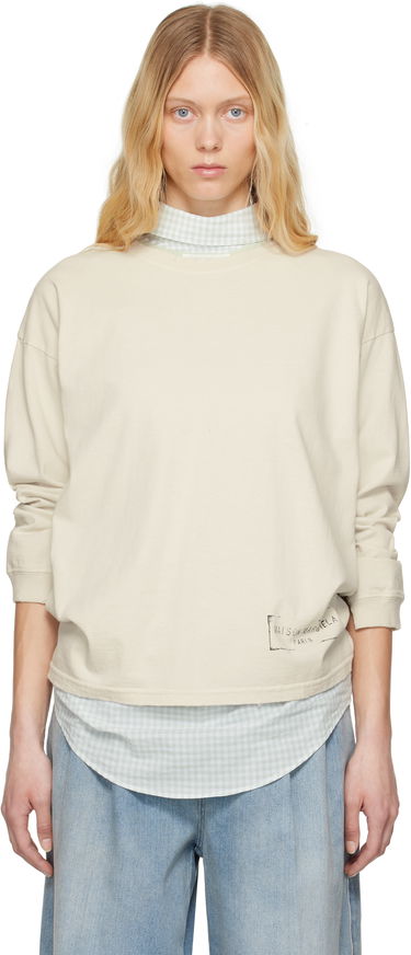 Пуловер Maison Margiela Maison Margiela Printed Logo Long Sleeve T-Shirt Бежово | S51GC0535 S24567, 0