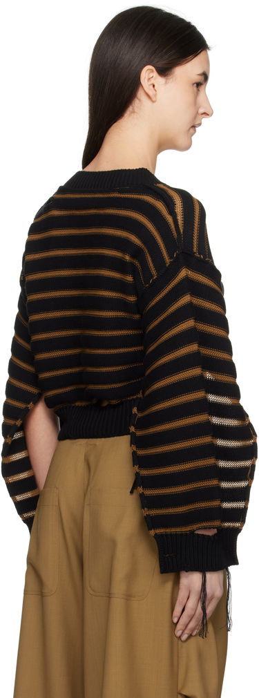 Пуловер Maison Margiela MM6 Maison Margiela Striped Distressed V-Neck Cardigan Черно | S52HP0025 M13080, 2