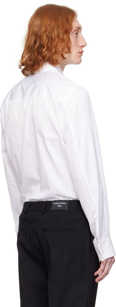 Риза Marine Serre Marine Serre 'MS' Jacquard Poplin Button Up Shirt Бяло | MSI037A CWOV0046, 2