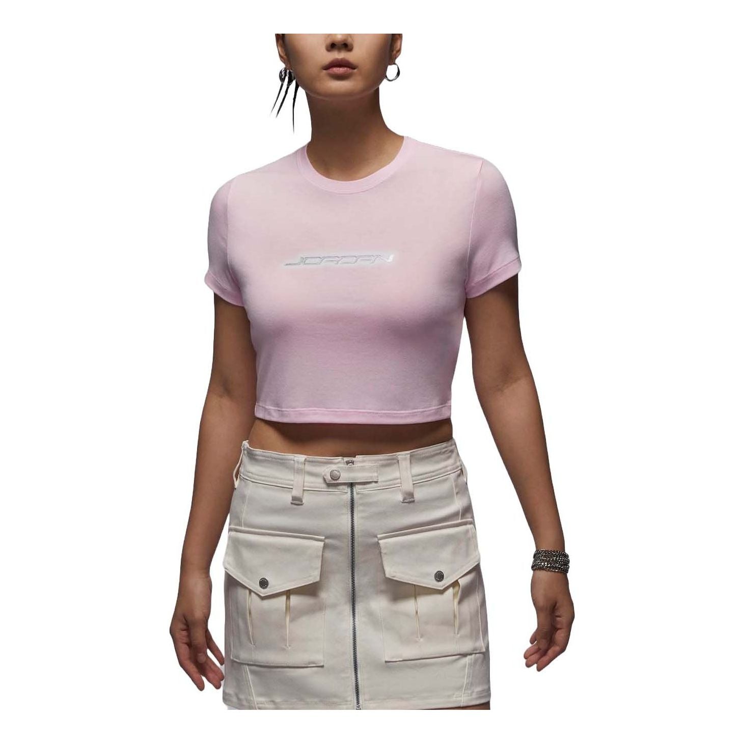 Съкратен топ Jordan Graphic Slim Fit Crop T-Shirt Розово | HM4903-663, 0