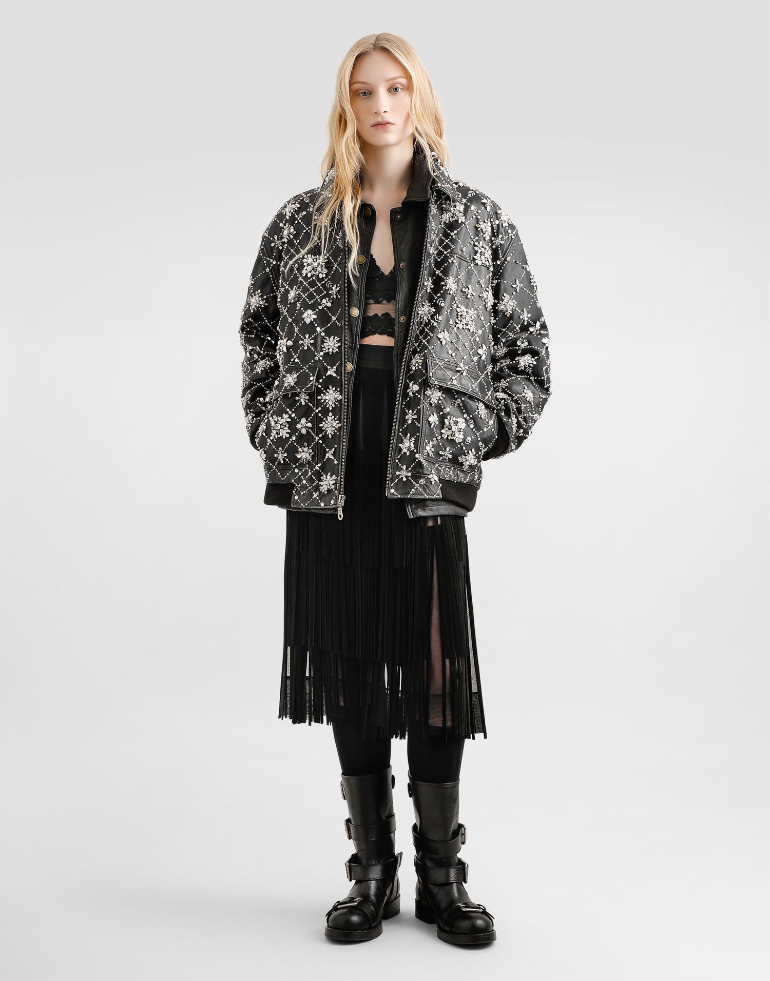 Яке Dolce & Gabbana Dolce & Gabbana Vintage Lambskin Jacket Черно | F0W3PLGDDEAN0000, 1