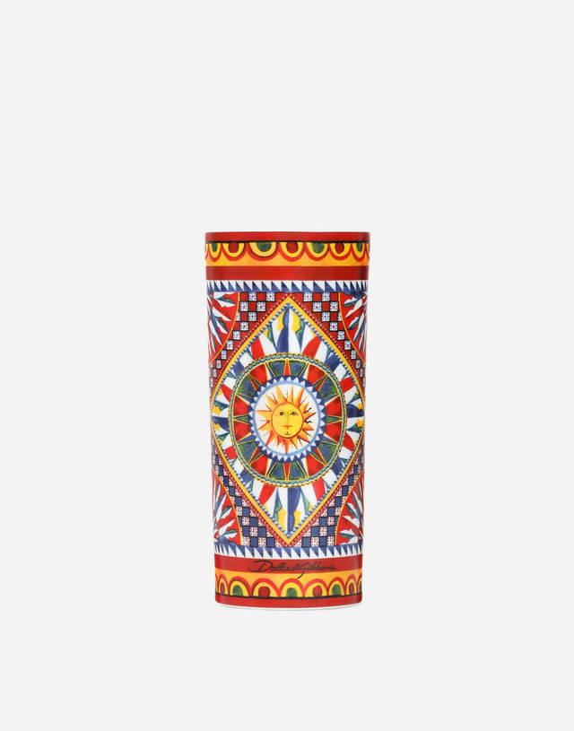 Dolce & Gabbana Cylindrical Porcelain Vase Onesize