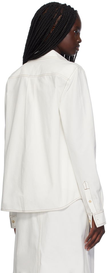 Риза TOTEME TOTEME Petite Tumbled Cotton Shirt Бяло | 243-WRT0341-FB0104, 2