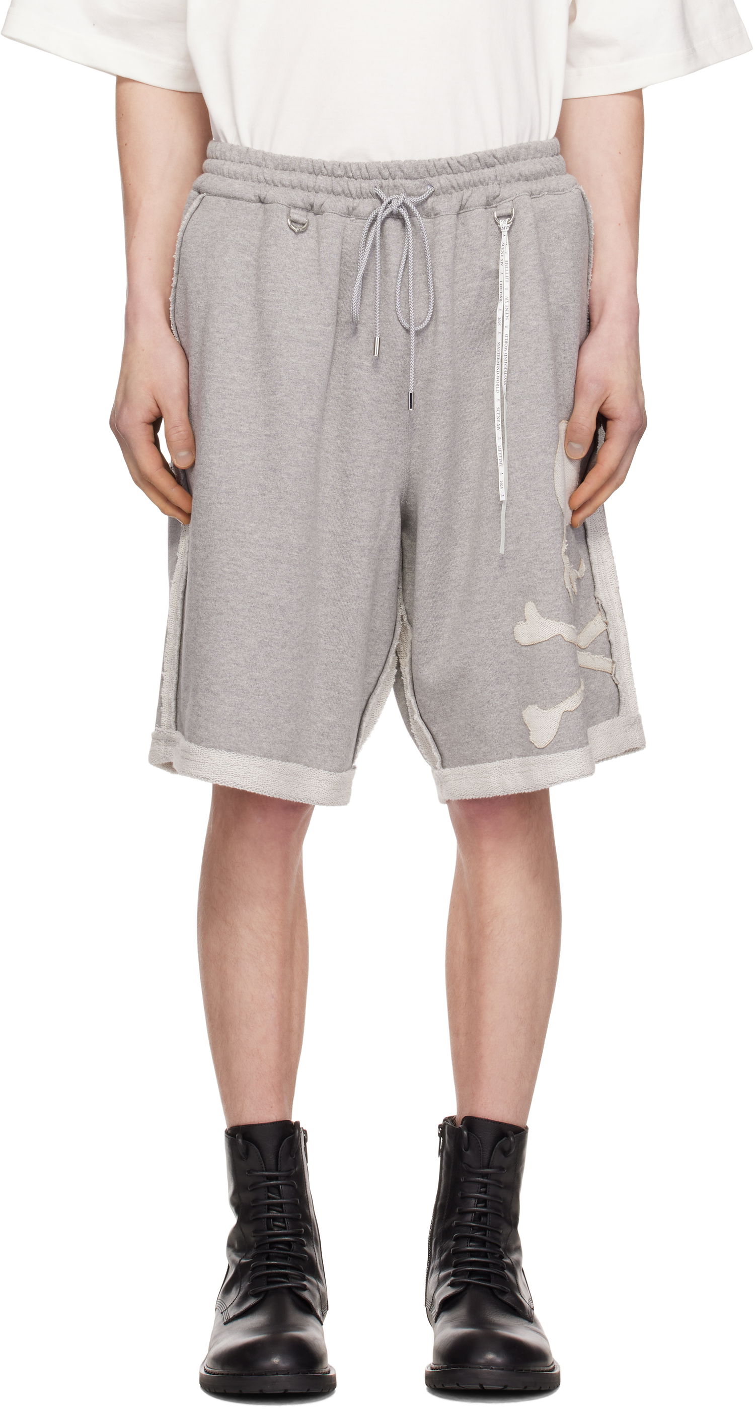Къси панталони Mastermind WORLD Mastermind World Cut-Off Sweat Shorts Сиво | MW25S14-PA042-015, 0