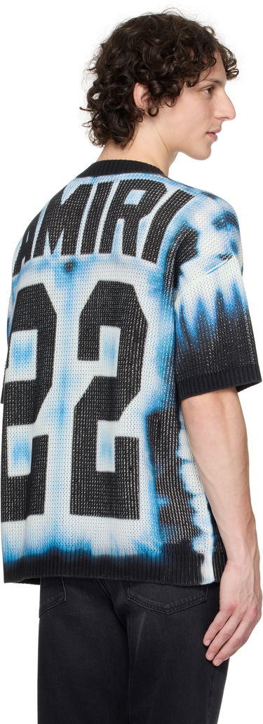 Тениска AMIRI AMIRI '22' Tie Dye Knit T-Shirt Синьо | AMKNTE1051, 2