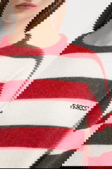 Пуловер Fiorucci Fiorucci Cropped Alpaca Striped Sweater Червено | W02FPKSW448KN11RD02, 3