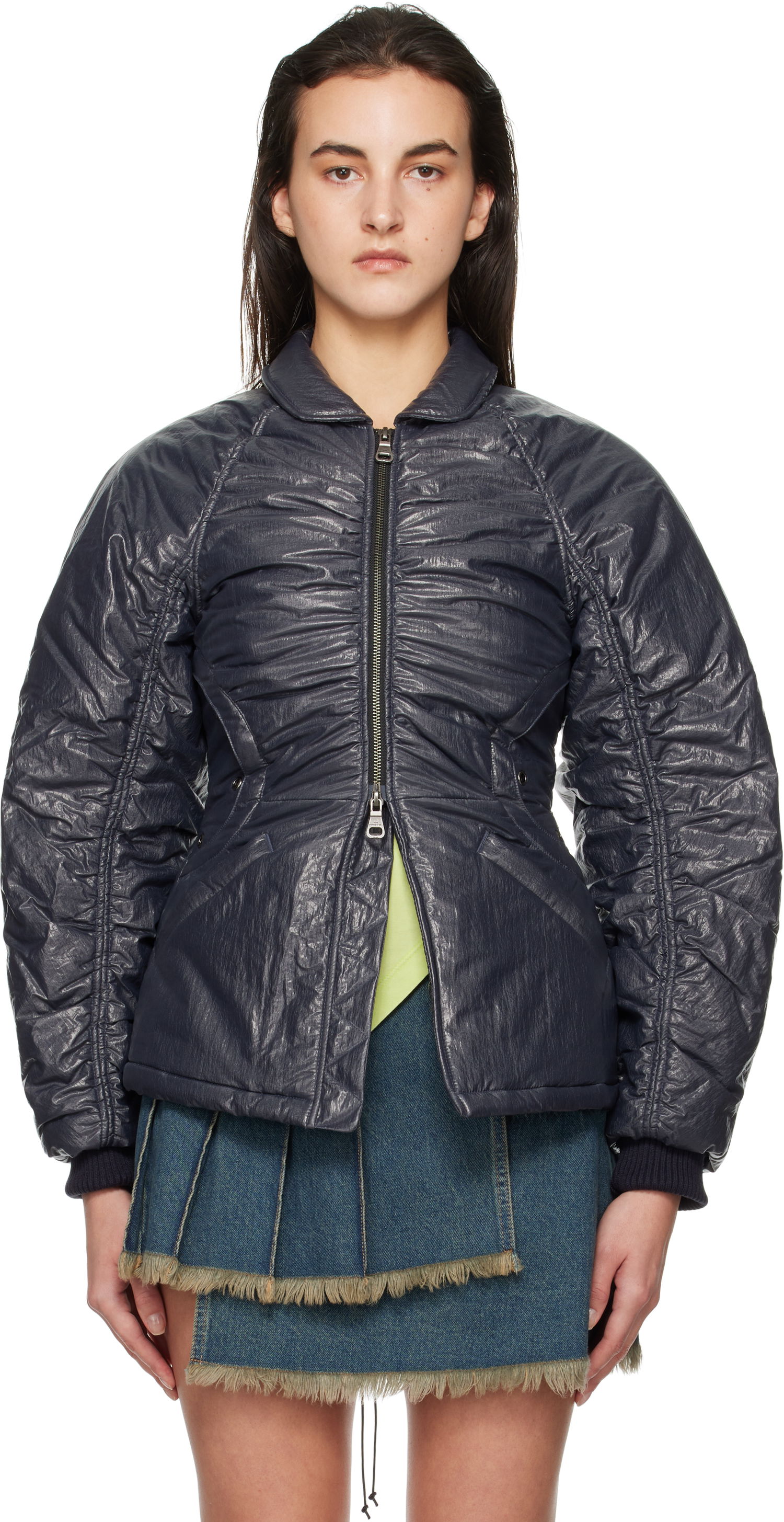 Пухо яке Andersson Bell Luna Back-Corset Bomber Jacket Синьо | awa655w, 0