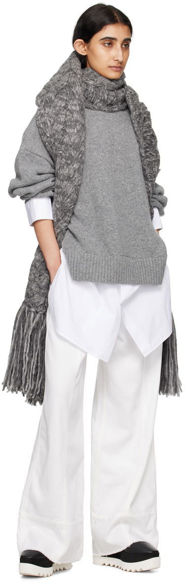 Шал Stella McCartney Stella McCartney Tassel Knit Scarf Сиво | 6K08533S2516, 2