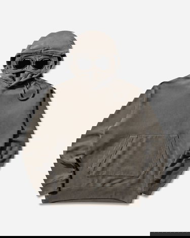 Суитчър C.P. Company Slam Jam Diagonal Fleece Brushed Goggle Hoodie Сиво | 19CSSS701A 001, 2