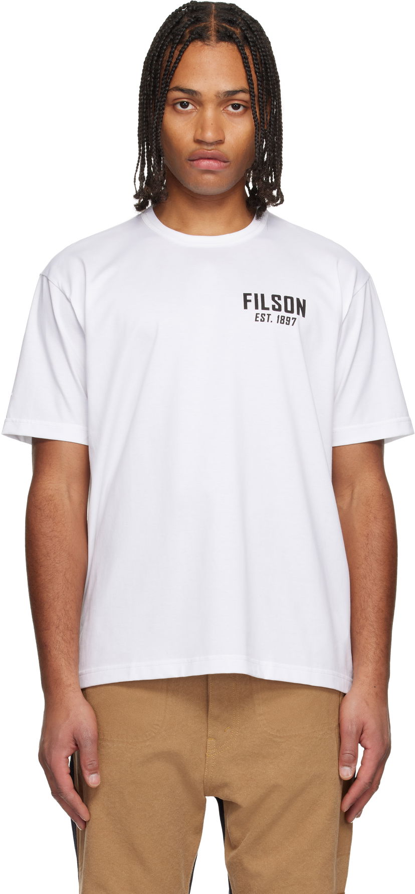 Тениска Junya Watanabe Junya Watanabe Filson Edition Cotton Jersey T-shirt Бяло | WP-T002-051