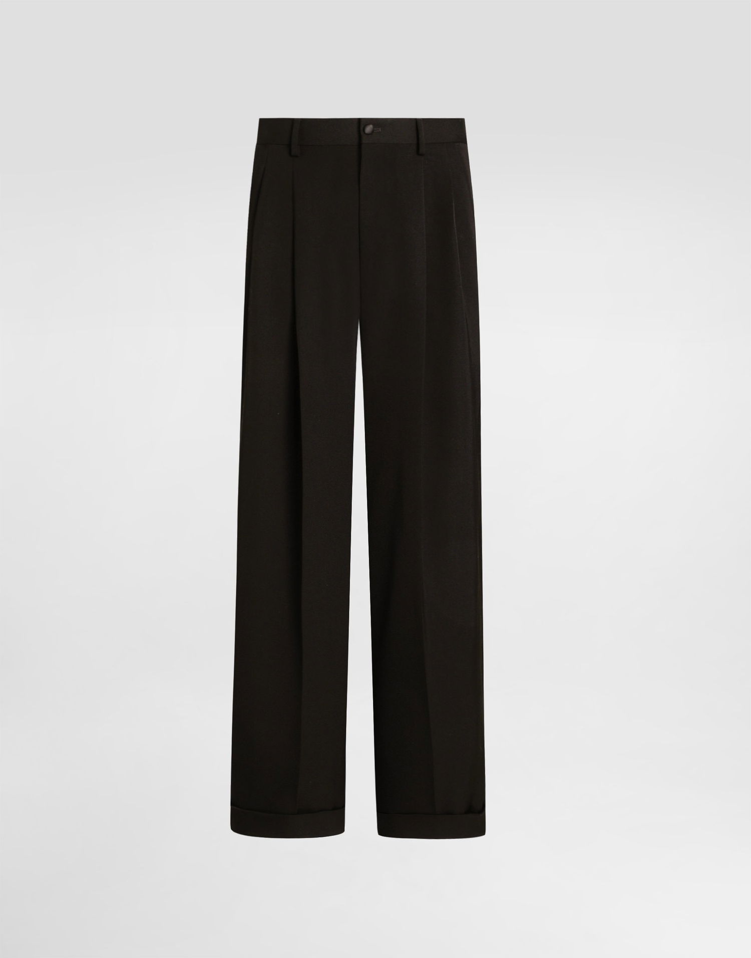 Панталони Dolce & Gabbana Dolce & Gabbana Wool Gabardine Pleated Cropped Trousers Черно | GP17DTFU21EN0000, 0