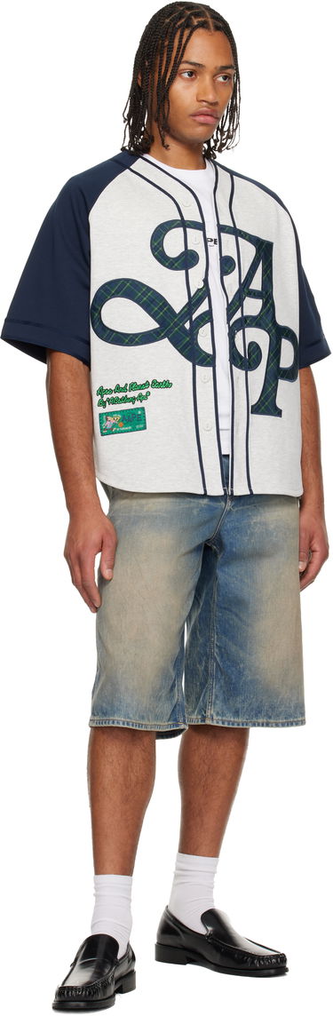 Риза AAPE by A Bathing Ape Fancy Plaid Script Baseball Shirt Многоцветен | AAPTEM1660XXNWH2, 3