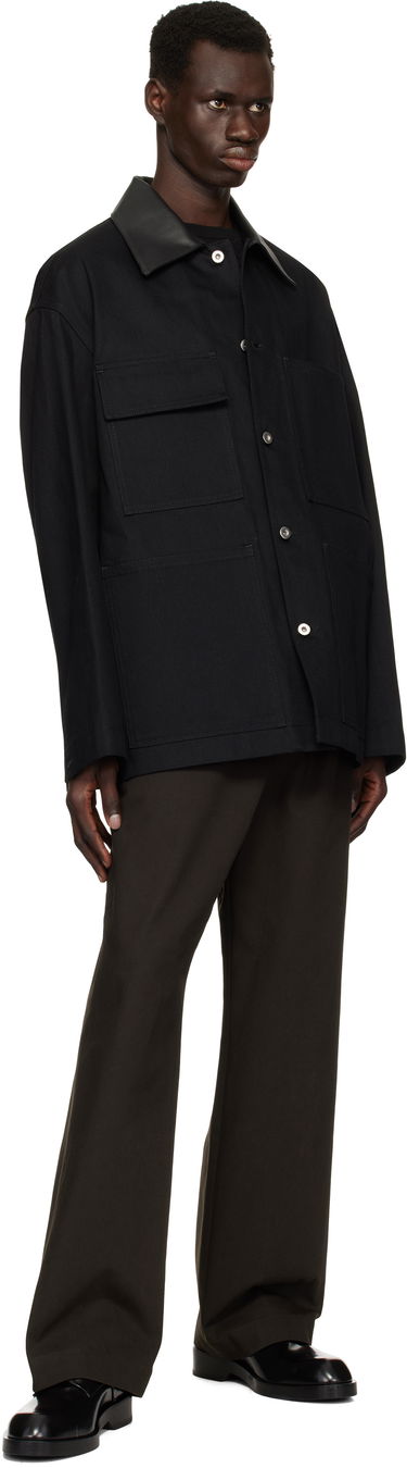 Яке Jil Sander Jil Sander Leather Collar Denim Jacket Черно | J22SW0033_J46655, 3