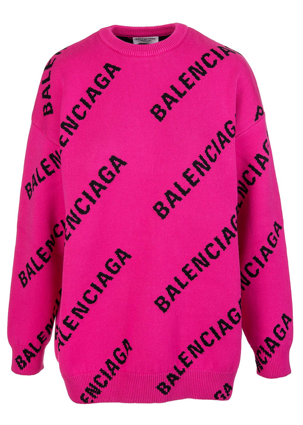 Пуловер Balenciaga Oversized Intarsia All Over Logo Crewneck Розово | 657528T32001401, 0