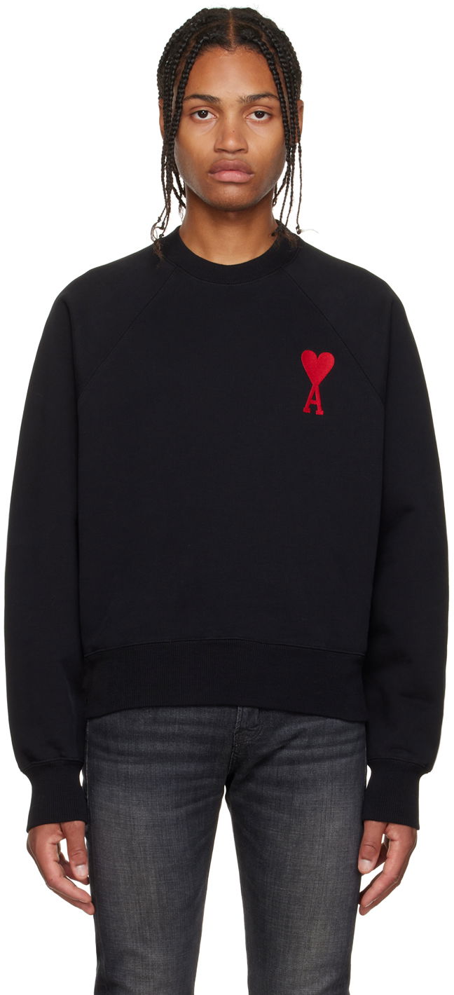 Суитчър AMI SSENSE x Oversized Sweatshirt Черно | SPEUSW022.747.001, 0