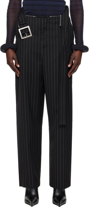 Панталони Jean Paul Gaultier Jean Paul Gaultier Pinstripe Belted Suit Trousers Черно | 25/33-F-PA178-C074-0001, 0