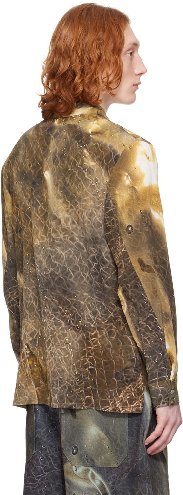 Риза Serapis Serapis Golden Hour Silk Shirt Кафяво | SS25_SS_1L, 2