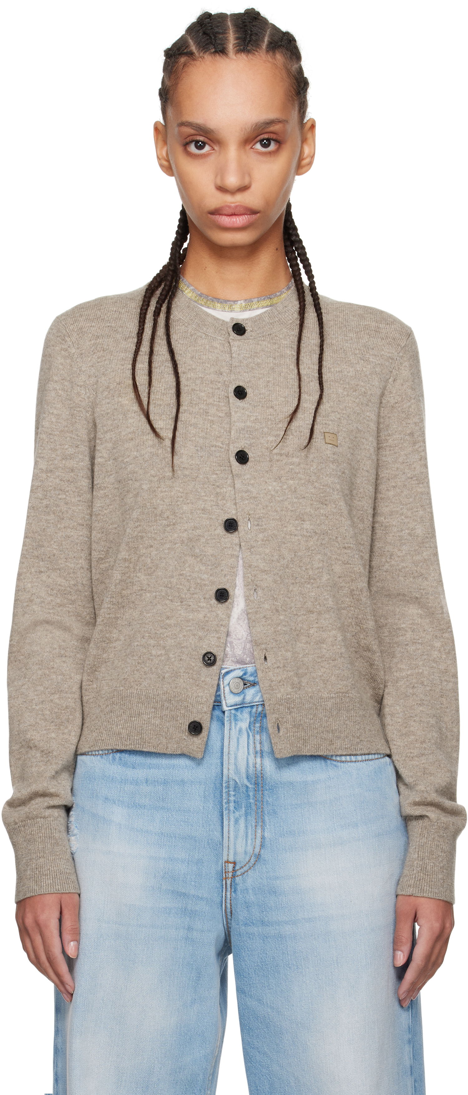 Пуловер Acne Studios Acne Studios Yak Wool Cardigan Бежово | A60559-, 0