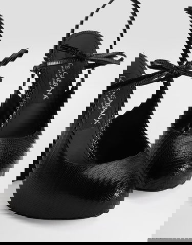 Аксесоари Dolce & Gabbana Dolce & Gabbana Lizard Skin Slingback Pumps Черно | CG0930A2D458B956, 3
