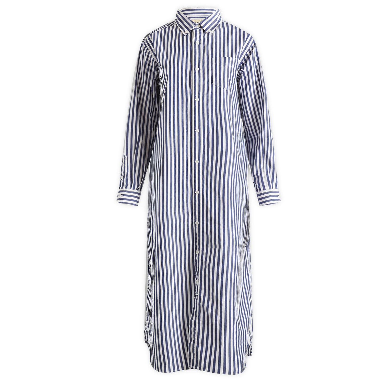 Риза BEAMS Beams Boy Stripe Maxi Shirt Dress Синьо | 13260115247-79, 0