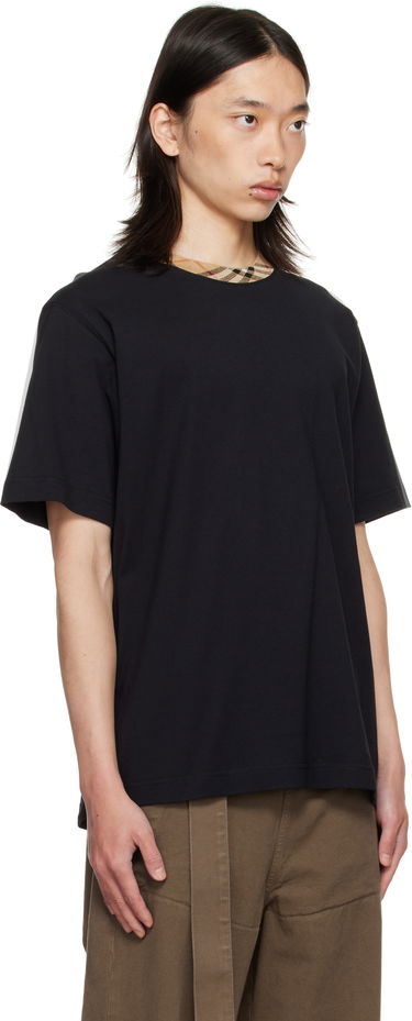 Тениска Burberry Burberry Check Trim Cotton T-Shirt Черно | 8110101, 1