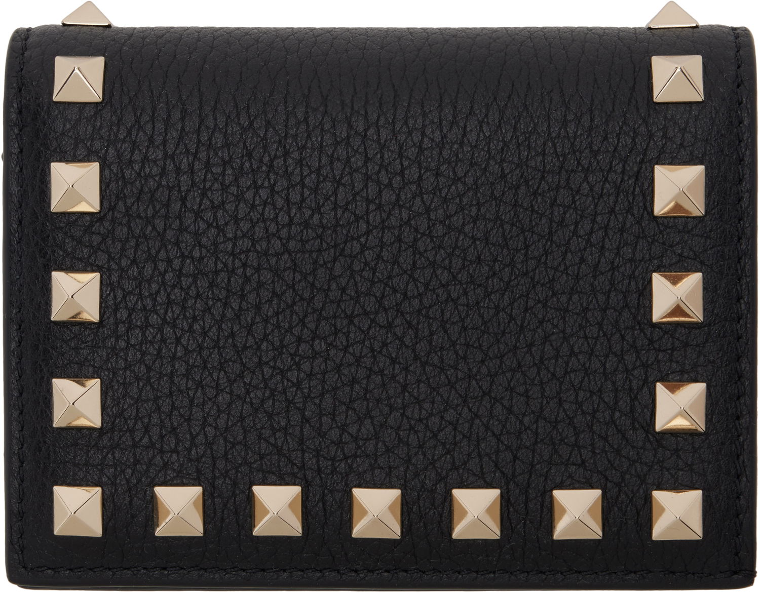 Портфейл Valentino Valentino Garavani Rockstud Grainy Calfskin Small Wallet Черно | 6W2P0P39VSH, 0