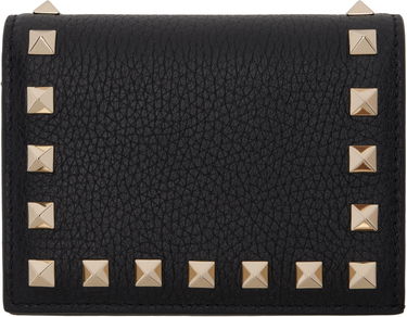Портфейл Valentino Valentino Garavani Rockstud Grainy Calfskin Small Wallet Черно | 6W2P0P39VSH, 0