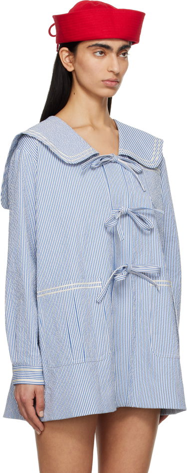 Риза Bode Bode Club Stripe Sailor Coat Синьо | WRS25JA003, 1