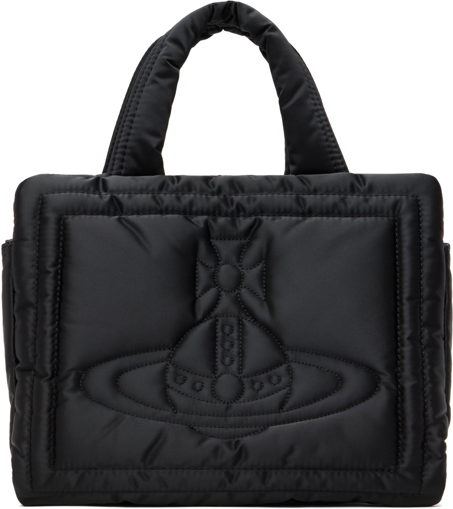 Голяма пазарска чанта Vivienne Westwood Small Quilted Orb Tote Bag Черно | 4D030003U-W011M-, 0
