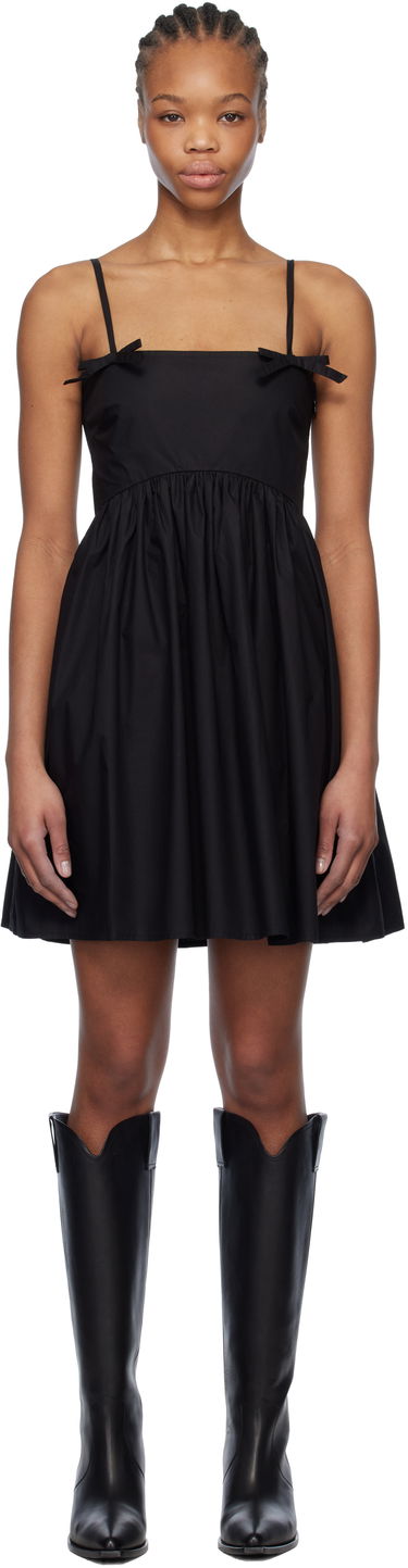 Pокля GANNI Ganni Cotton Poplin Strap Mini Dress Черно | W0194, 0