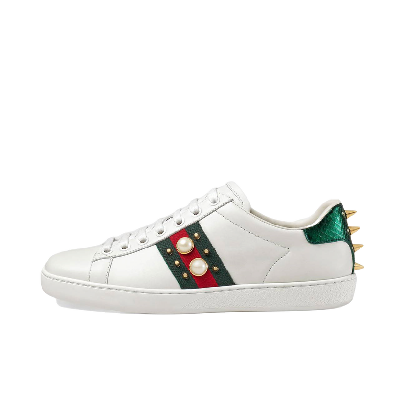 Кецове и обувки Gucci Ace 'Studded Pearl' (W) Бяло | _431887 A38G0 9064