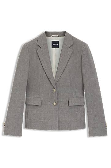 Яке BOSS BOSS Slim-Fit Patterned Wool-Blend Blazer Сиво | 50544333, 0