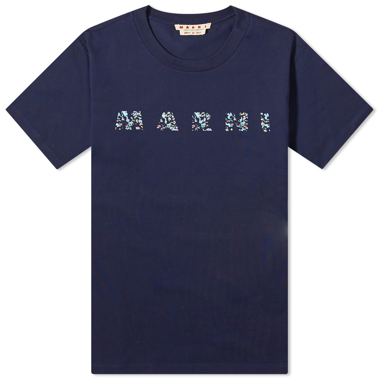 Тениска Marni Floral Logo T-Shirt Тъмно синьо | HUMU0198PQ-USCW21-FLB99, 0