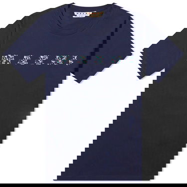 Тениска Marni Floral Logo T-Shirt Тъмно синьо | HUMU0198PQ-USCW21-FLB99, 0