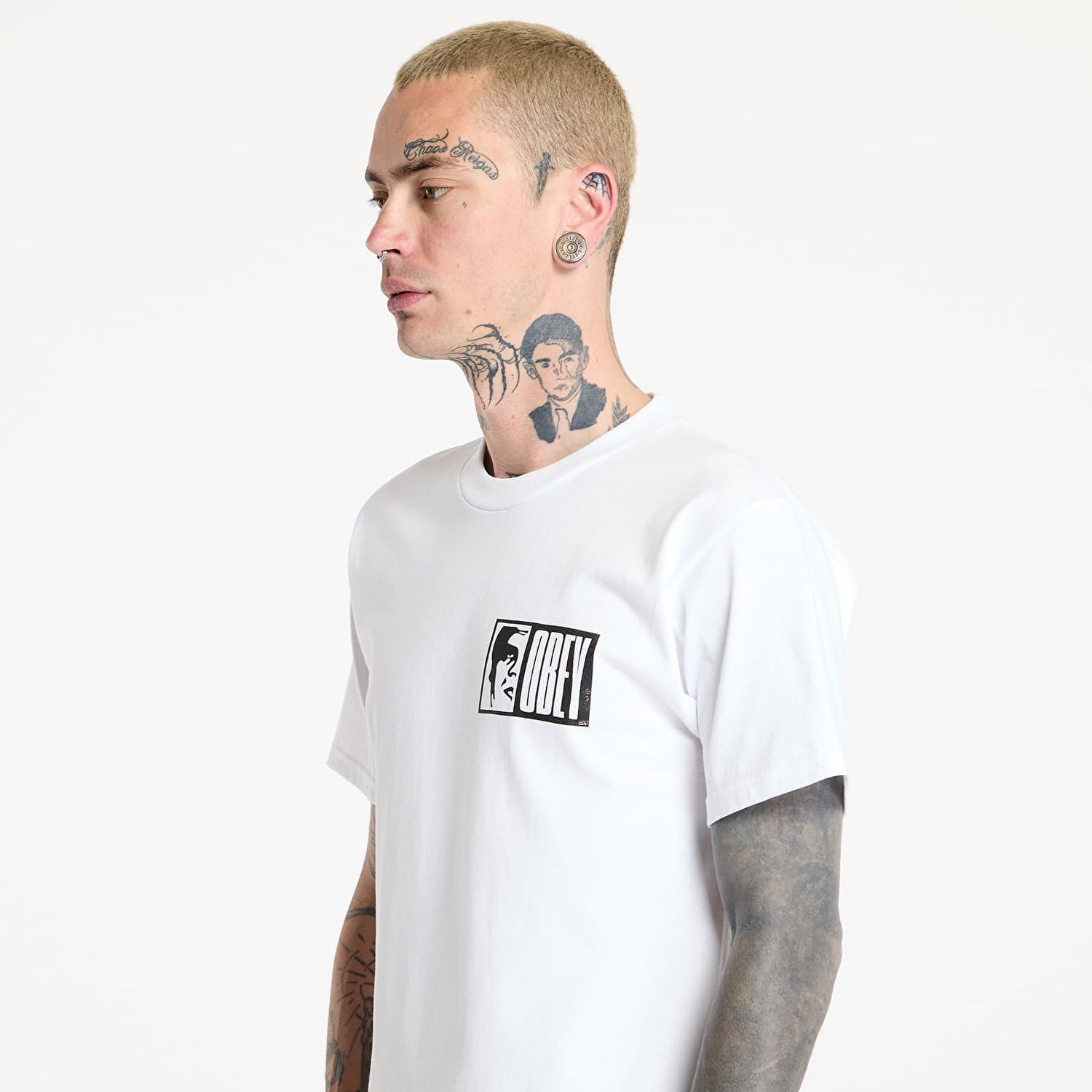Тениска OBEY OBEY Half Icon T-Shirt Бяло | 165264117, 1