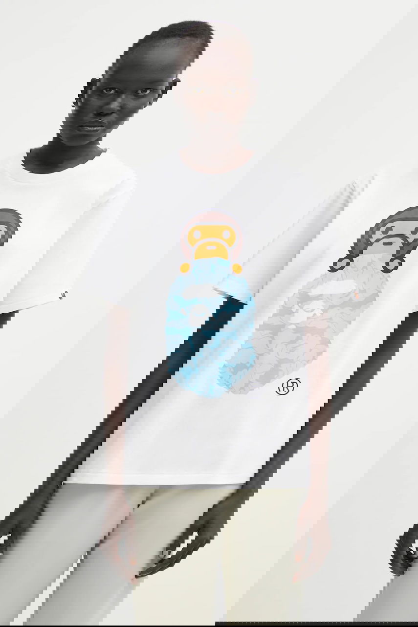 Тениска BAPE T-Shirt Solid Camo Milo On Ape Head Бяло | 002TEL302021L, 0