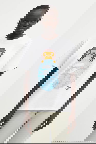 Тениска BAPE T-Shirt Solid Camo Milo On Ape Head Бяло | 002TEL302021L, 0