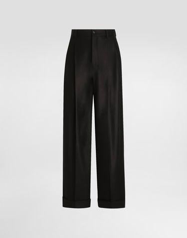 Панталони Dolce & Gabbana Dolce & Gabbana Wool Cropped Trousers Черно | GP168THU2A8N0000, 0