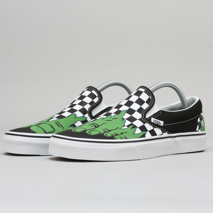 Кецове и обувки Vans Classic Slip-On Marvel hulk / Checkerboard Черно | VA38F7U44