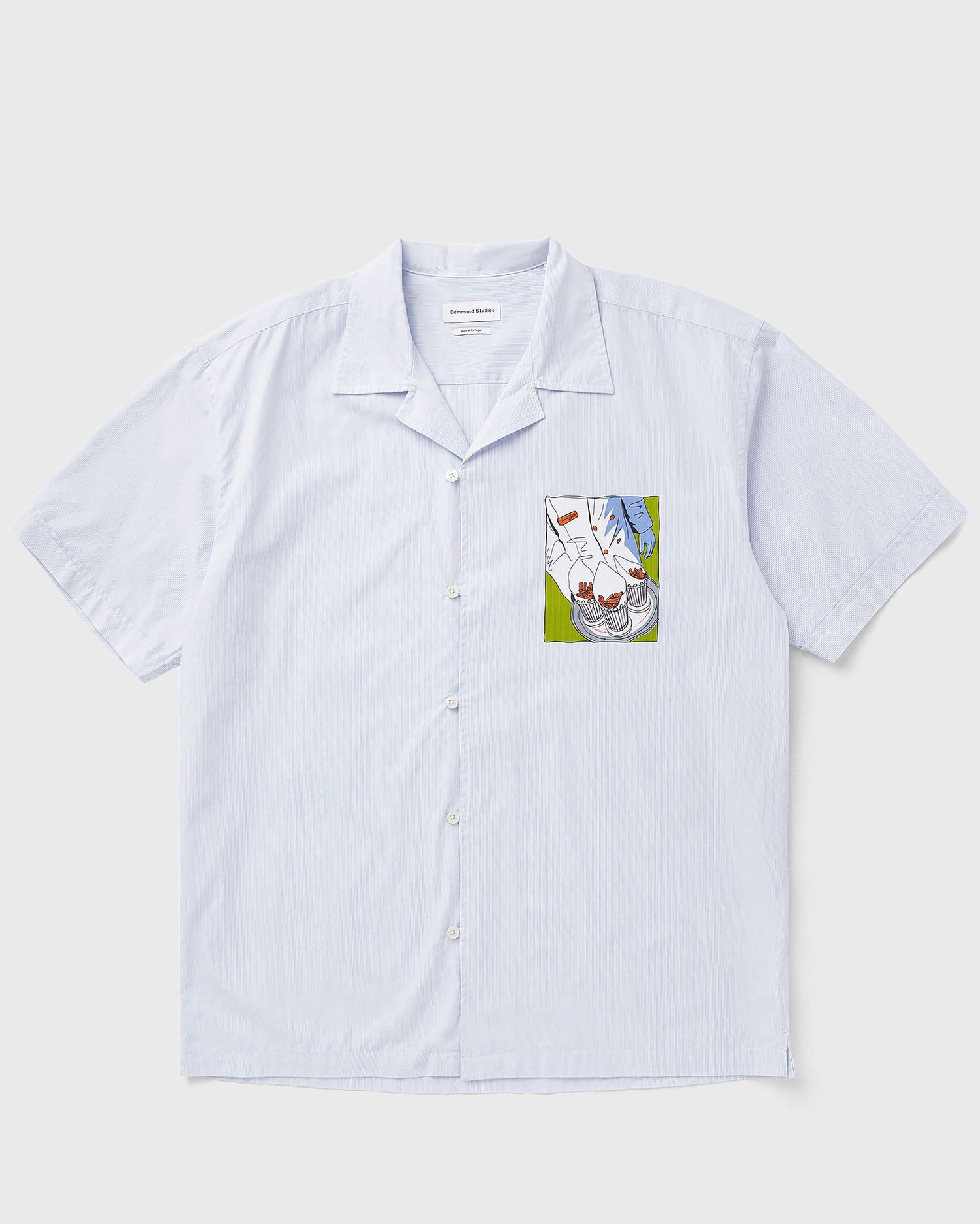 Риза Edmmond Studios Drinks and Fries Print Shirt Синьо | 125-10-30500, 0