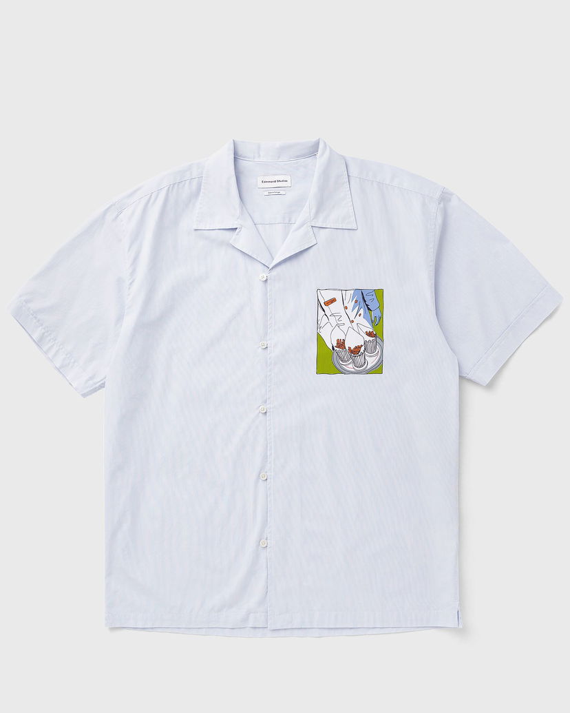 Риза Edmmond Studios Drinks and Fries Print Shirt Синьо | 125-10-30500