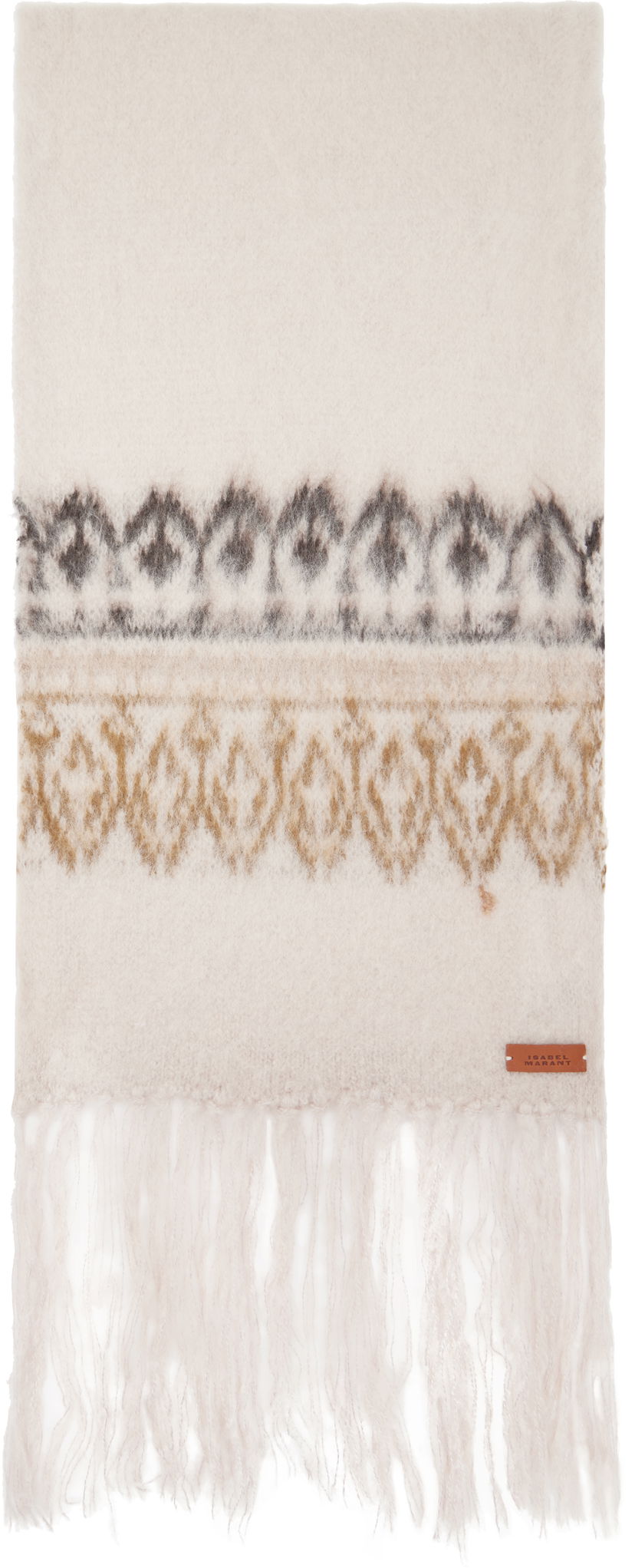 Шал ISABEL MARANT Fringed Wool Scarf Бежово | EC072MFA-B3L02A