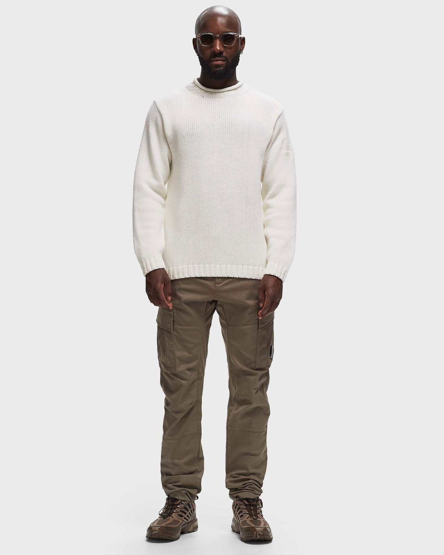 Пуловер C.P. Company LAMBSWOOL GRS BOXY MOCK NECK KNIT Бяло | 17CMKN171A110149A-103, 1