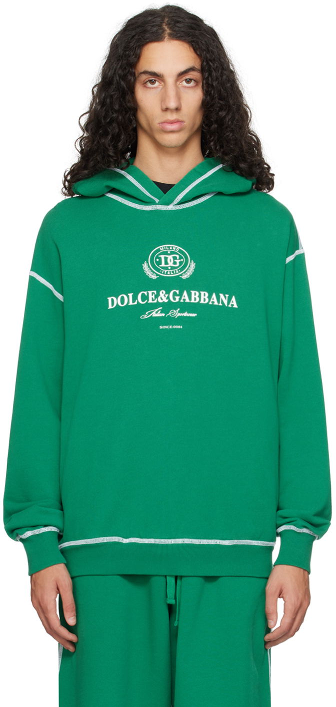 Суитчър Dolce & Gabbana Designer Logo Hoodie Зелено | G9BDXZG7NON, 0