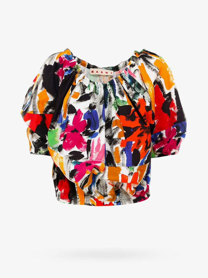 Съкратен топ Marni Abstract Print Crop Top Многоцветен | CAMA0312Y0TCY67BOR66