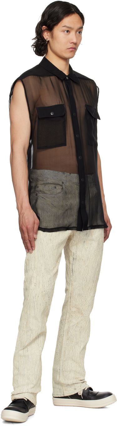 Риза Rick Owens Rick Owens Hollywood Jumbo Sleeveless Shirt Черно | RR01E5239 S, 3