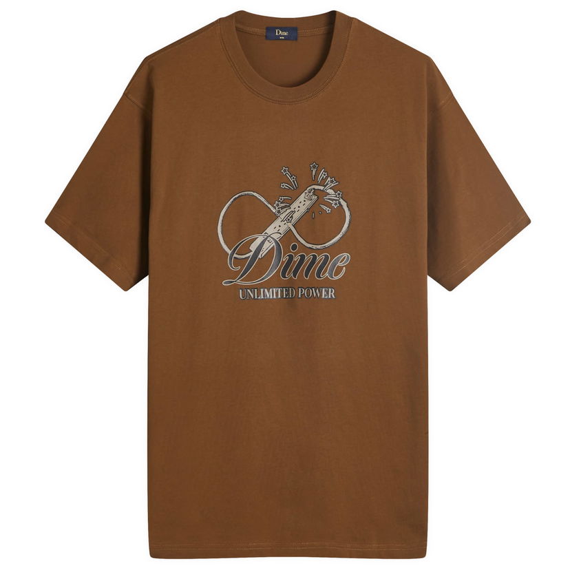 Тениска Dime Cursive Power T-Shirt Кафяво | DIMEFA2436BRW