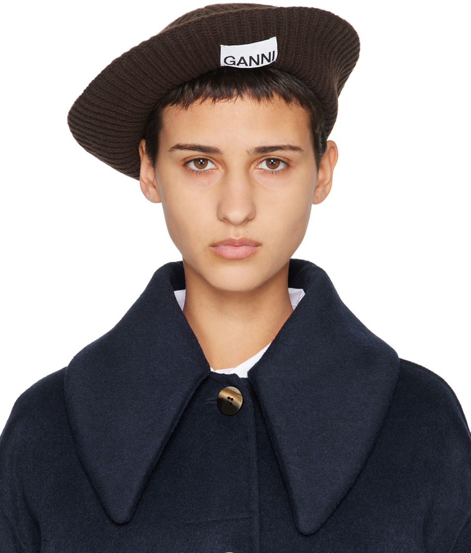 Барета GANNI Structured Rib Beret Тъмно синьо | A5558, 0